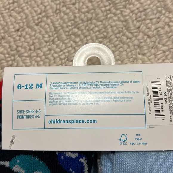 NWT -Toddler Fish Themed Ankle Socks with grips on bottom - 6 pairs.  Size 6-12M - Picture 4 of 8